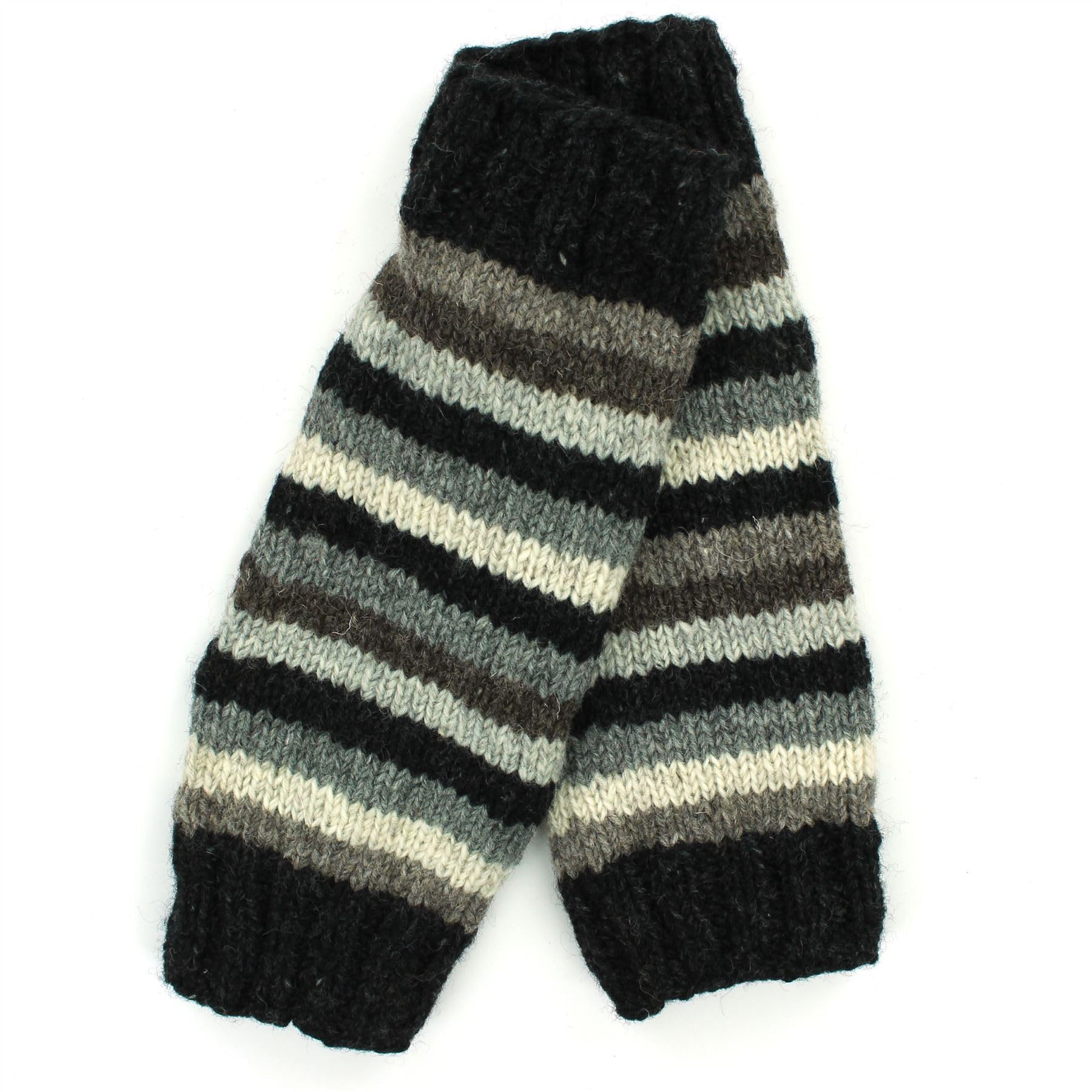 Loudelephant Stripe Natural Hand Knitted Wool Leg Warmers