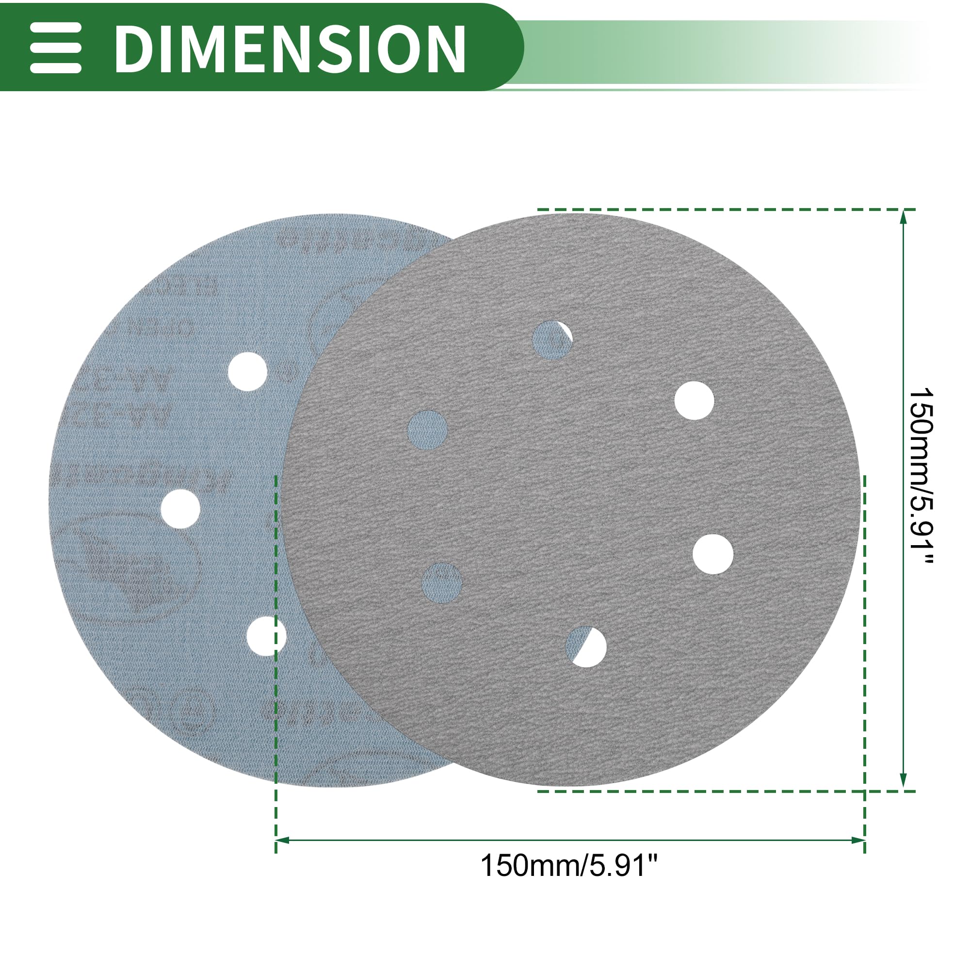 Hihaha Sandpaper Hook & Loop Sanding Sheets 150x150mm White 320 Grit Round Efficient Grinding and Polishing Automobile Manufacturing and Repair Woodworking - Image 3