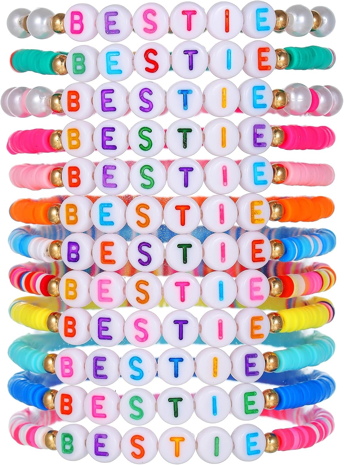 Friendship Bracelets for Women Heishi Clay Bead Bracelets Beaded Stretch Bff Bracelet Boho Stackable Bracelet Preppy Summer Beach Jewelry Party Favors