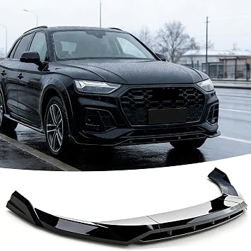 Front Lip Splitter Spoiler for Audi Q5 S Line 2021-2024 Accessories | for SQ5, Q5 Sportback, Nice Clean Look Mods, Aggressive Look, 4PC Bumper Air Chin Body Kit, Sporty Upgrade, Gloss Black