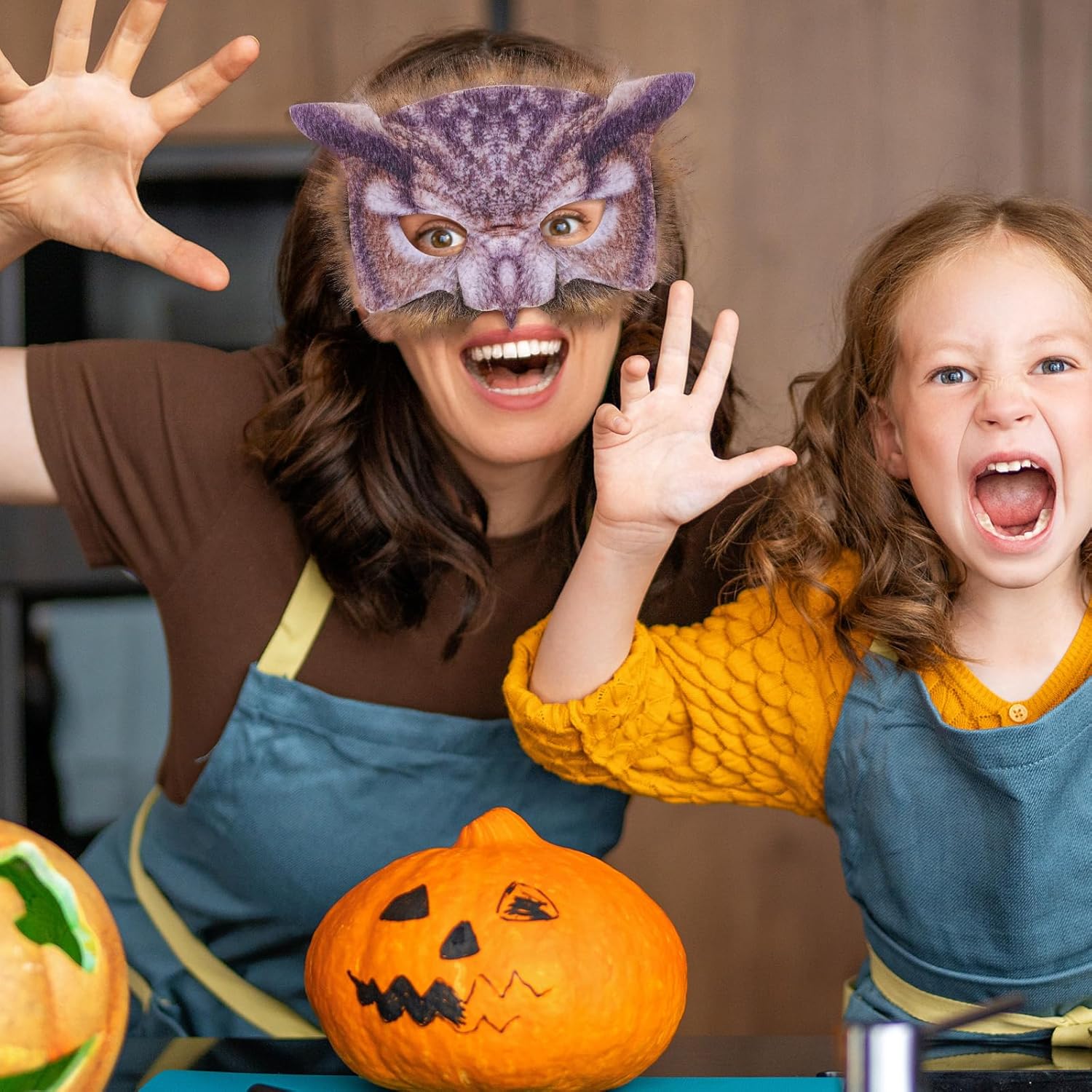 Owl Mask Costume Animal Face Mask Adult Halloween Men Women Realistic Bird Predator Decor Gifts for Cosplay Party (Owl) - Image 6