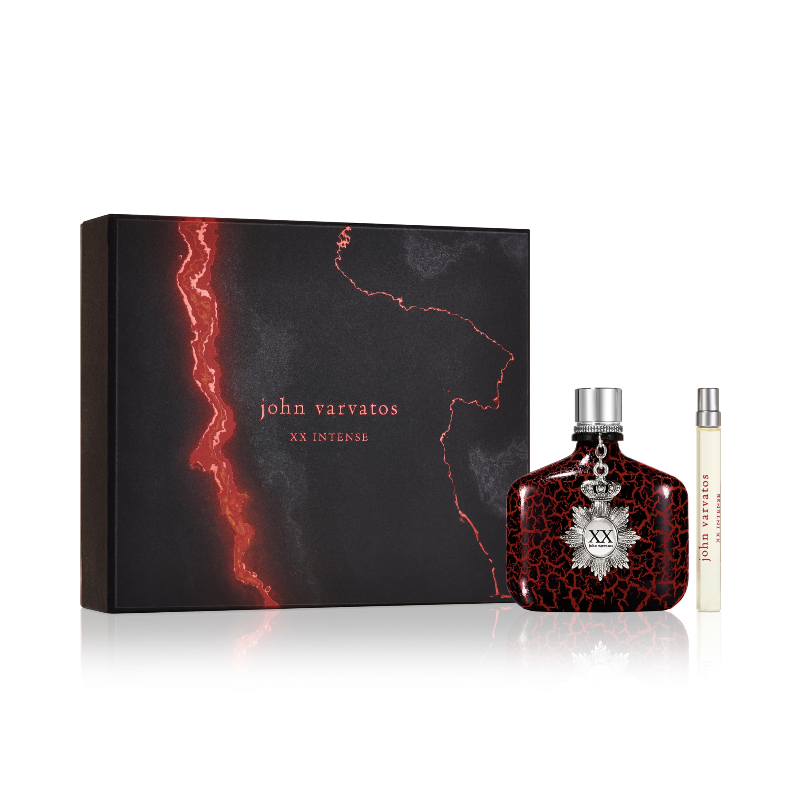 John Varvatos Set XX Intense Duo, Eau de Toilette für Herren, Zerstäuber, Taschenzerstäuber, Reisegröße, Wasserduft