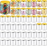 Vista 1 de Mifoci 50 tarros de plástico transparente de 16 onzas con tapas roscadas, redondos, vacíos, de plástico, para regalo, recipientes herméticos