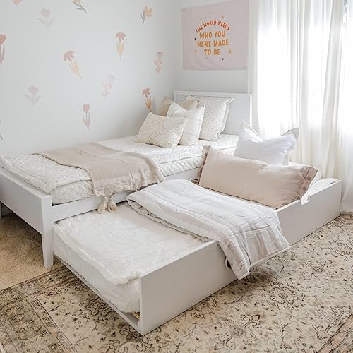 Miniatura 8 de Max & Lily Cama individual clásica, cabecera de panel, con nido, color blanco