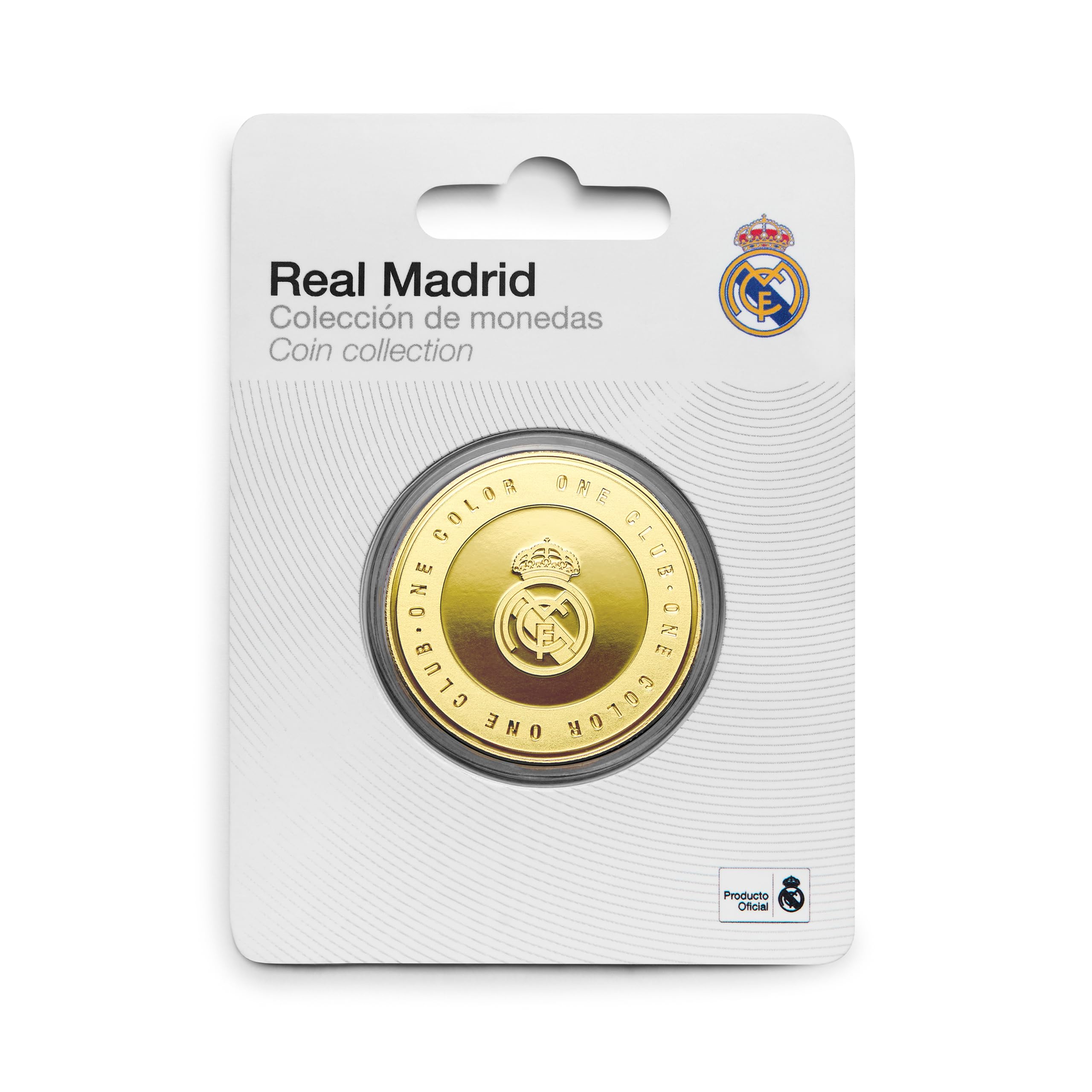 MOCIWORLD - Real Madrid - Special Edition coin with club crest and One Club One Color - Collectible - Gold - Official Product