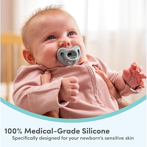 Miniatura 6 de NUK Chupete cómodo y atemporal 100% silicona, diseño de una sola pieza, sin BPA, suave para la piel del bebé, paquete de 5, para 6-18 meses