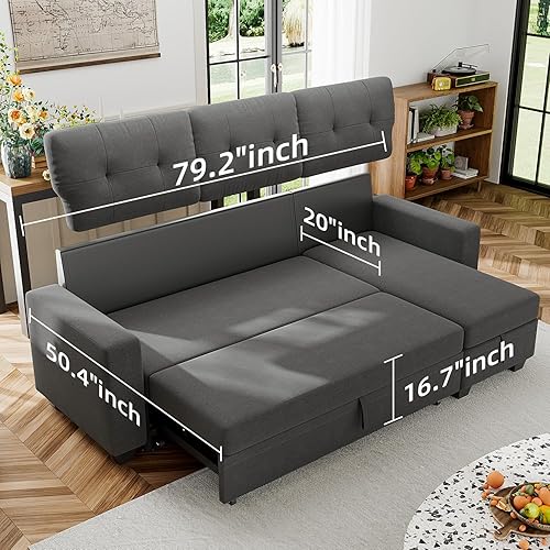 Miniatura 2 de Sofá cama tipo futón plegable convertible para sala de estar, sofá biplaza tapizado de piel sintética con reposabrazos extraíbles, patas de metal, 2