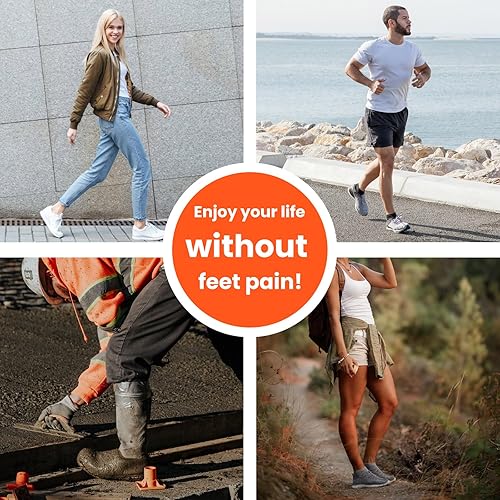Miniatura 6 de Welnove - Plantillas de soporte de arco para fascitis plantar, insertos de arco alto resistentes de pie todo el día, reducen la fatiga, cojines