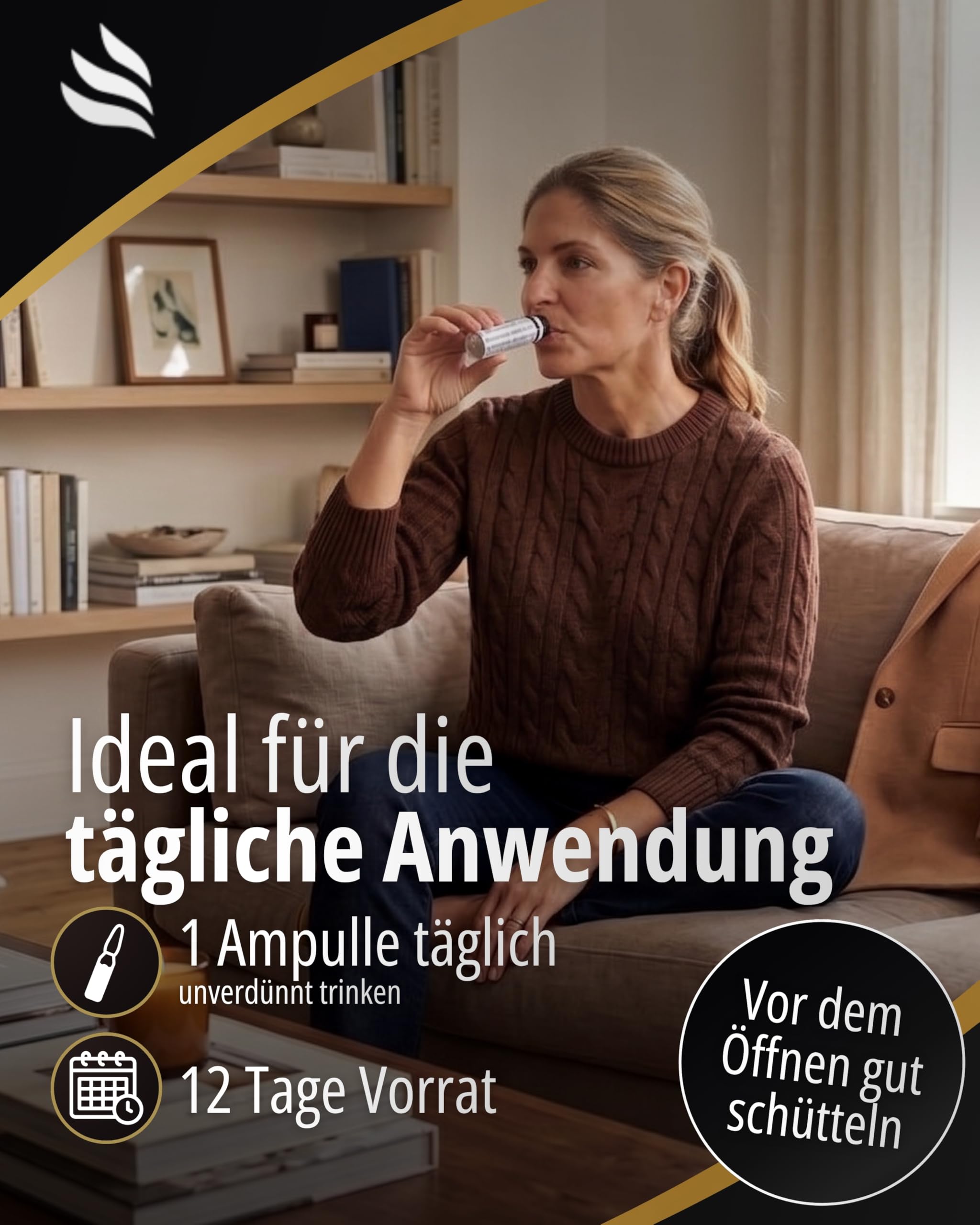 BIOMENTA Maritime Collagen Liquid I 12 Trinkampullen mit 25 ml Nährstoffkomplex pro Einheit I Hyaluron, Caviar Extrakt, Aloe Vera & 9 Vitamine I Nahrungsergänzungsmittel in laborgeprüfter Qualität