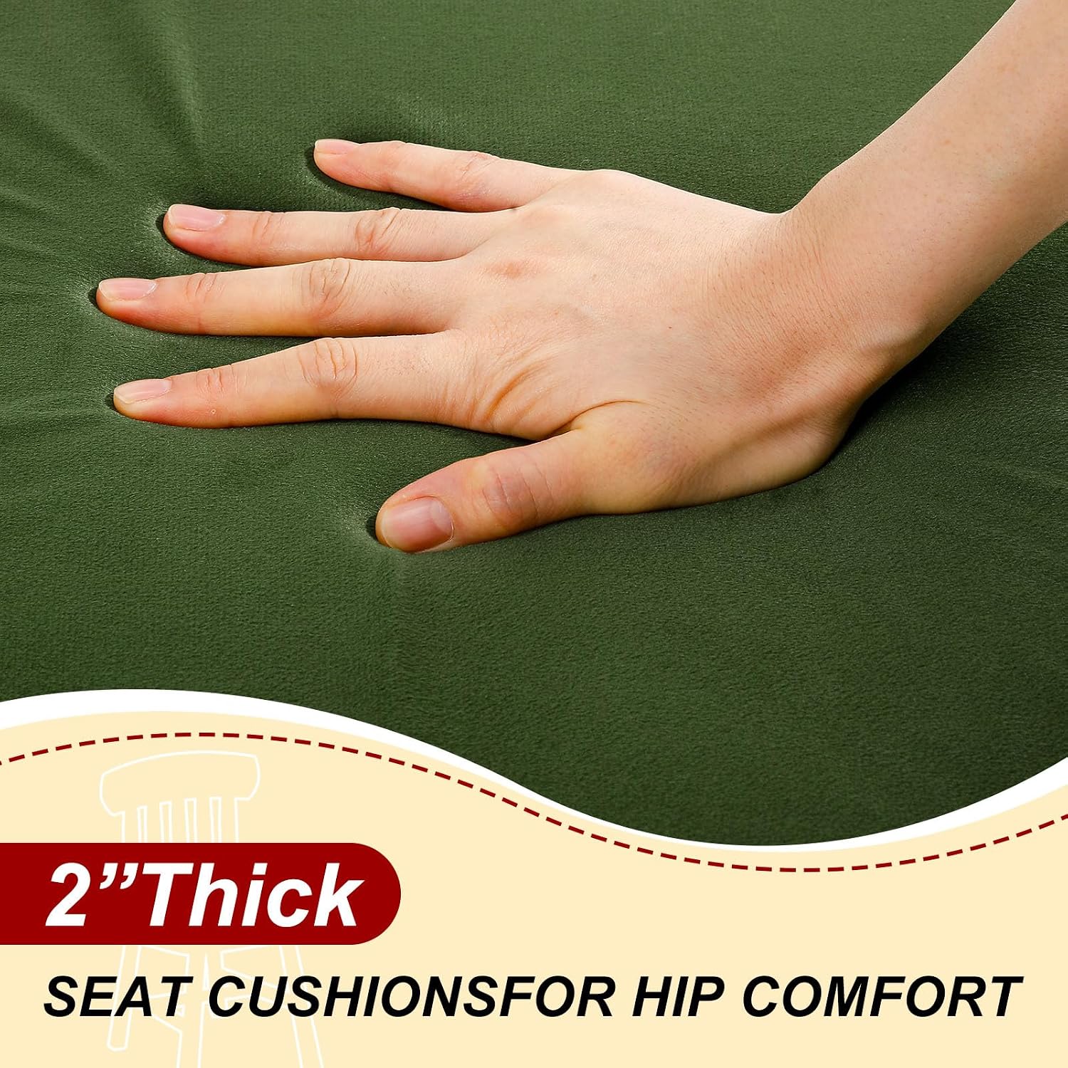 Geetery 4 Pack Velvet Chair Cushion for Dining Chairs 17"x16"x2", Rustic