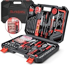 Sundpey Complete Tool Box 257 Pieces – Complete Tool Kit Hand Tools Portable with Ratchet Wrench Sockets Screwdrivers Precision for Home, Red