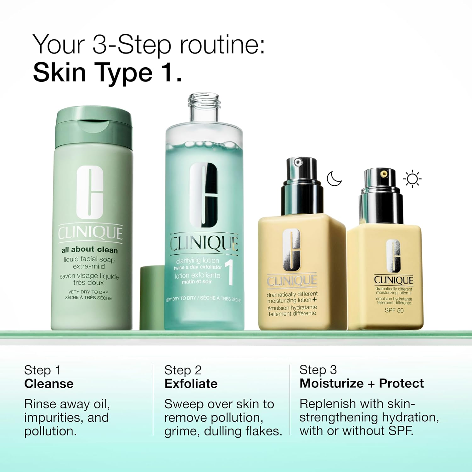 Clinique 3-Step Clarifying Lotion Face Exfoliator 1 | Toner With Witch Hazel + Salicylic Acid | For Very Dry Skin Types