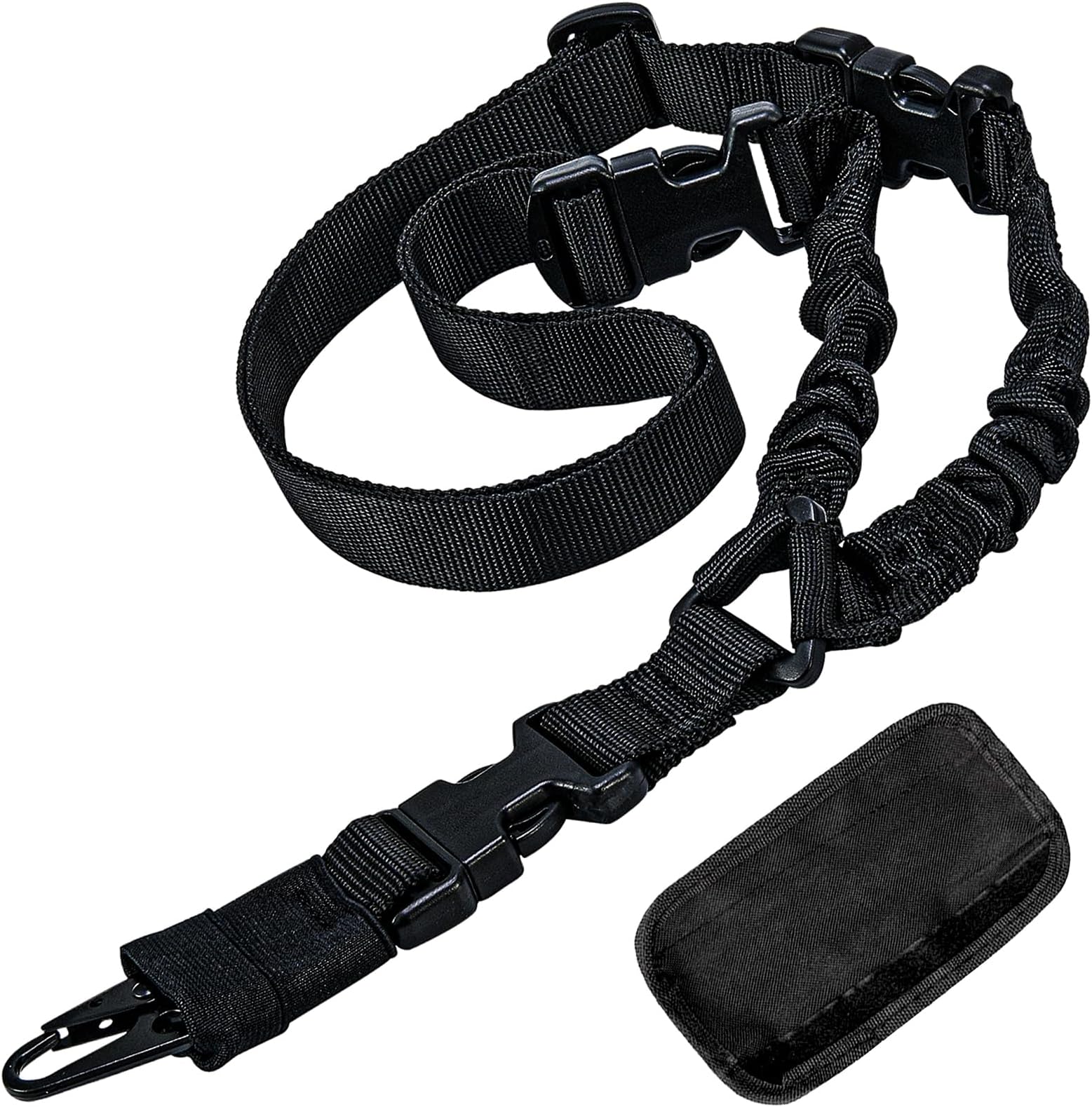ZONSUSE Single Point Gun Strap, Rifle Sling, Airsoft Sling, Tactical Gun Belt with Shoulder Pads, with Metal Hook, Adjustable Removable, Release Flexibly, for Rifle Airsoft Shotgun