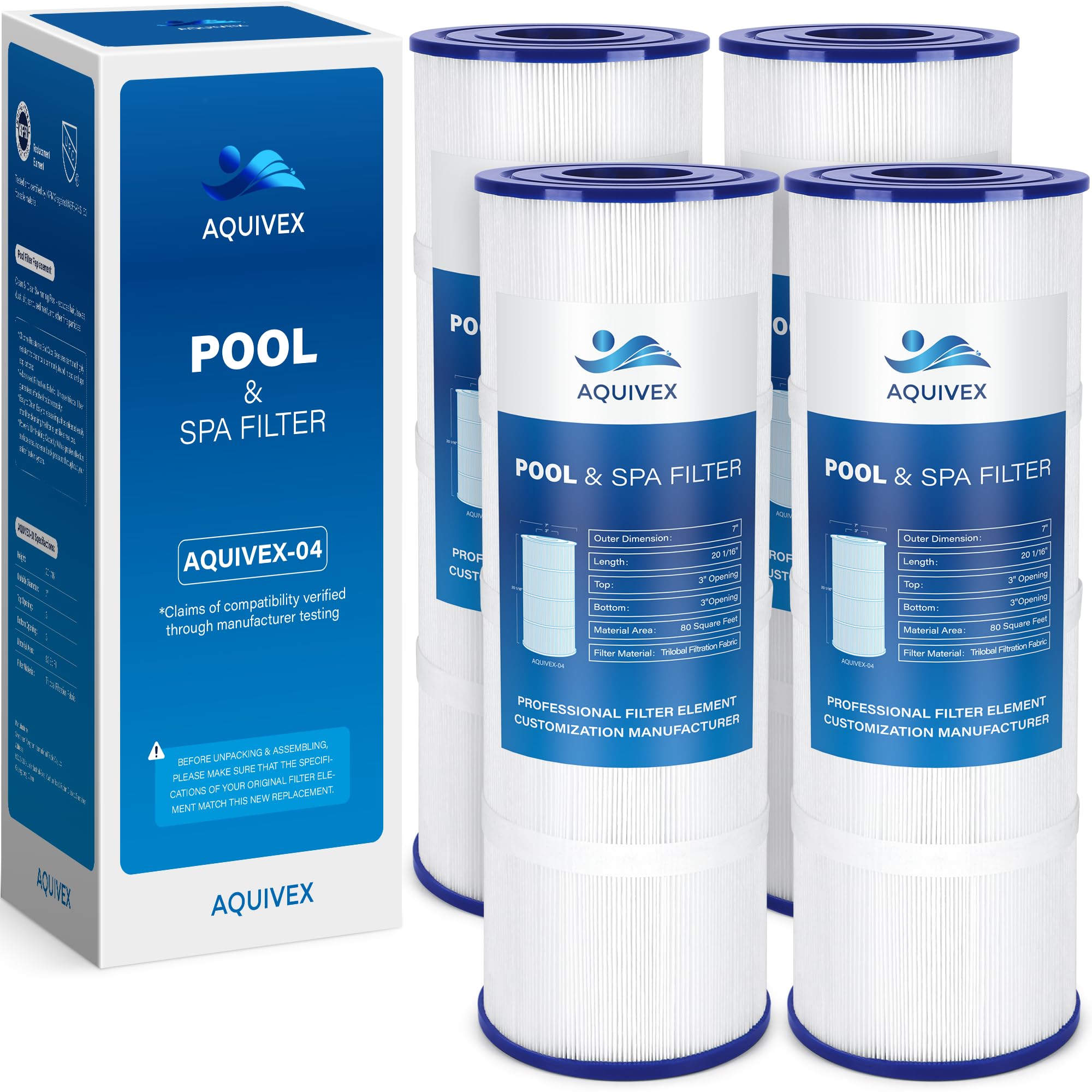 Amazon.com : AQUIVEX CCP320 Pool Filter Cartridges, Compatible