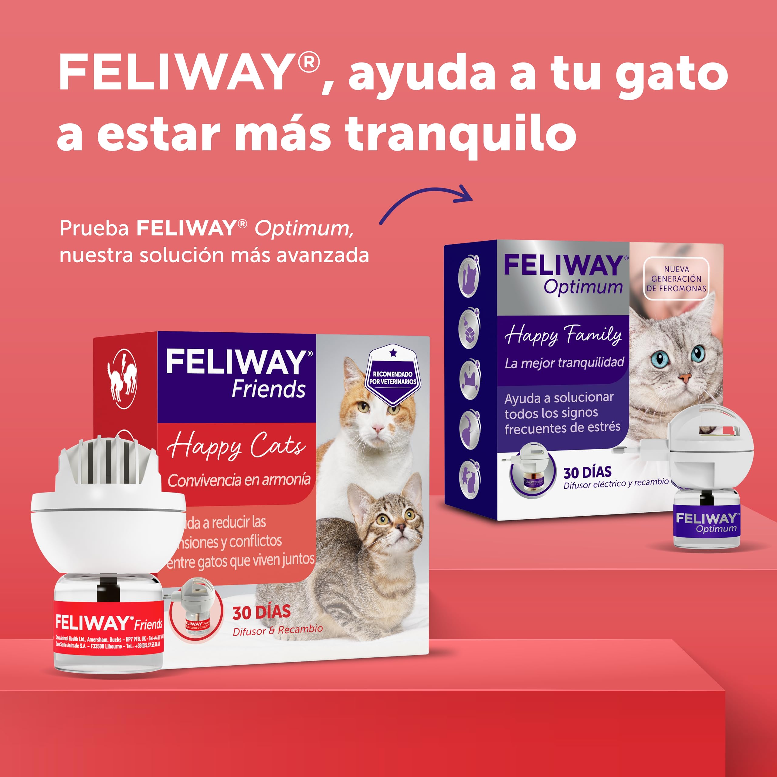 FELIWAY Friends - Difusor + Recambio de feromonas calmantes para Gatos (30 días, 48 ​​ml) - Ayuda a Crear armonía y a Reducir conflictos Entre Gatos Que Viven Juntos. Recomendado por Veterinarios