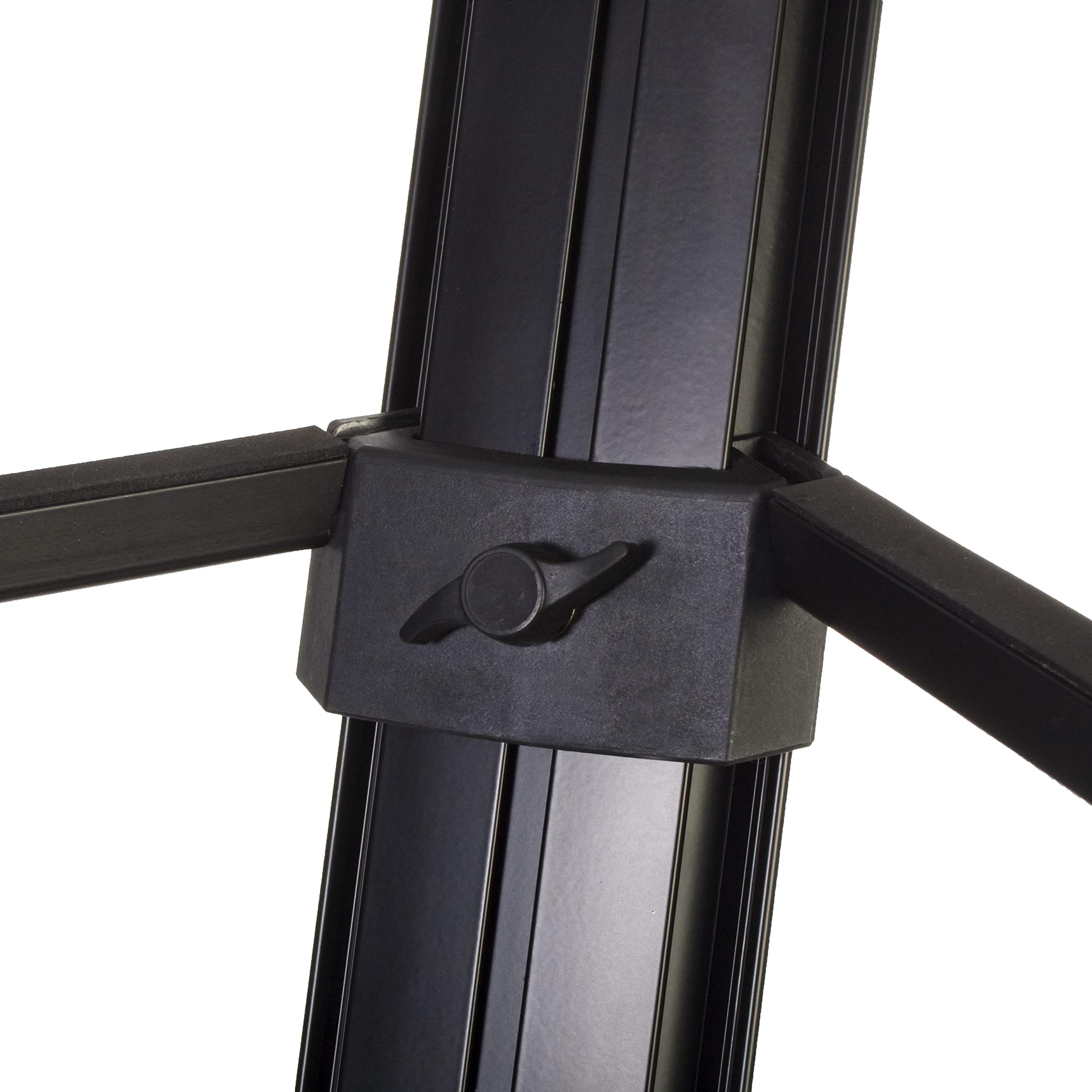 Höhenverstellbares Säulenstativ für Tasteninstrumente, 35 kg Tragkraft, 2 Auflagen, stabil, leicht aufbaubar, schwarz, 660-960 mm höhenverstellbar, 7,6 kg, Dual-Gewinde für Mikrofonarm