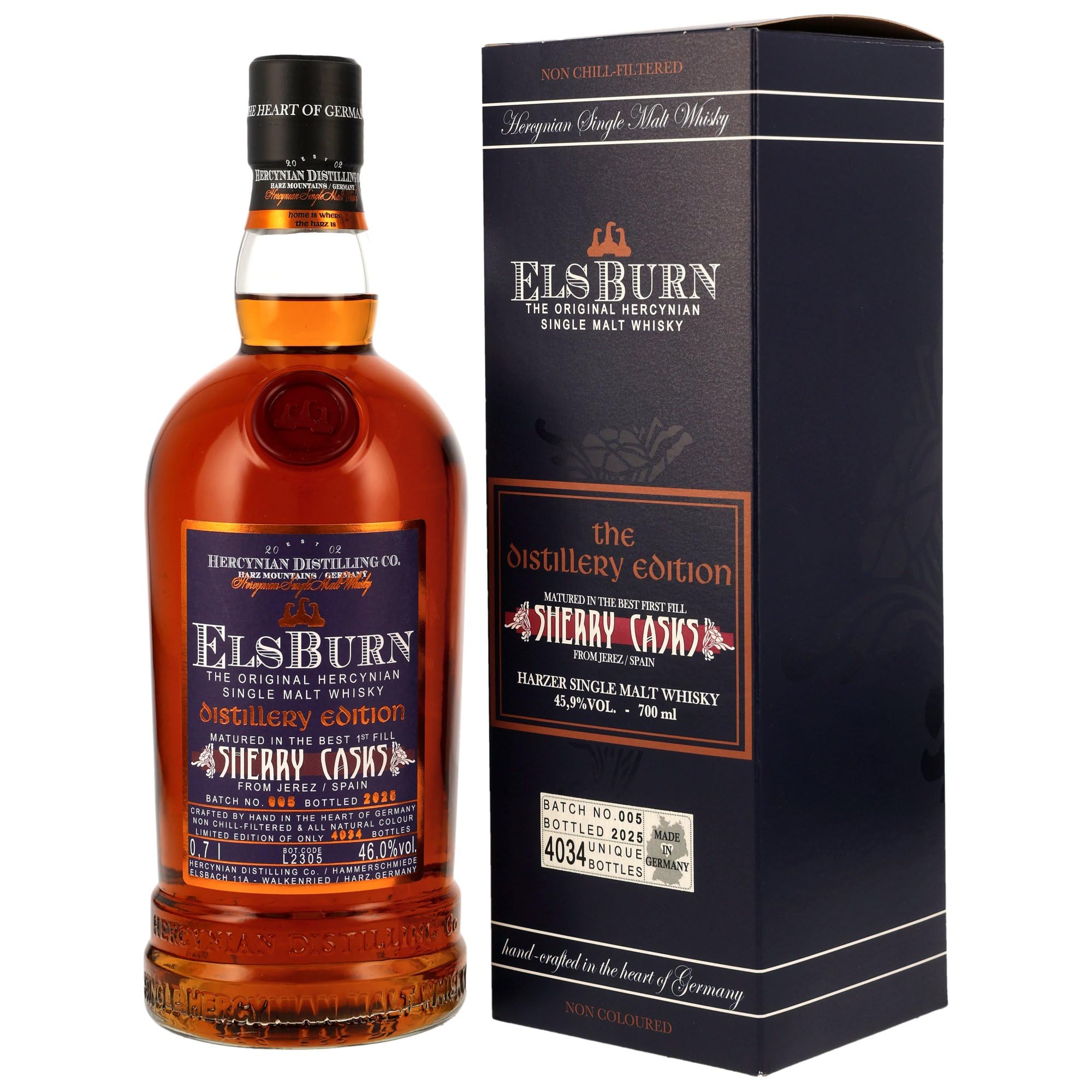 ElsBurn Distillery Edition 2025 Batch 005 | Harzer Single Malt Whisky | Sherry Cask Reifung (PX, Palo Cortado & Oloroso) | Limitierte Abfüllung | Komplex & intensiv