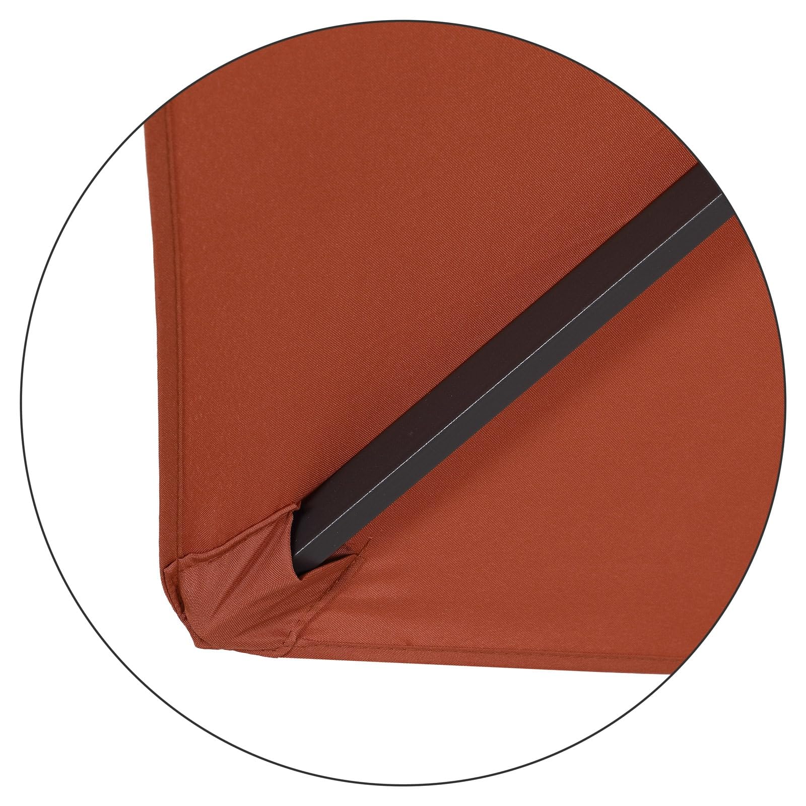 Kingsleeve® Sombrilla de Jardin, Parasol 300cm Grande Protección UV 80+ Manivela Inclinable Orientable, Aluminio Balcón Terraza Sombrillas para Patio Piscina Parasoles Mercado Terracota