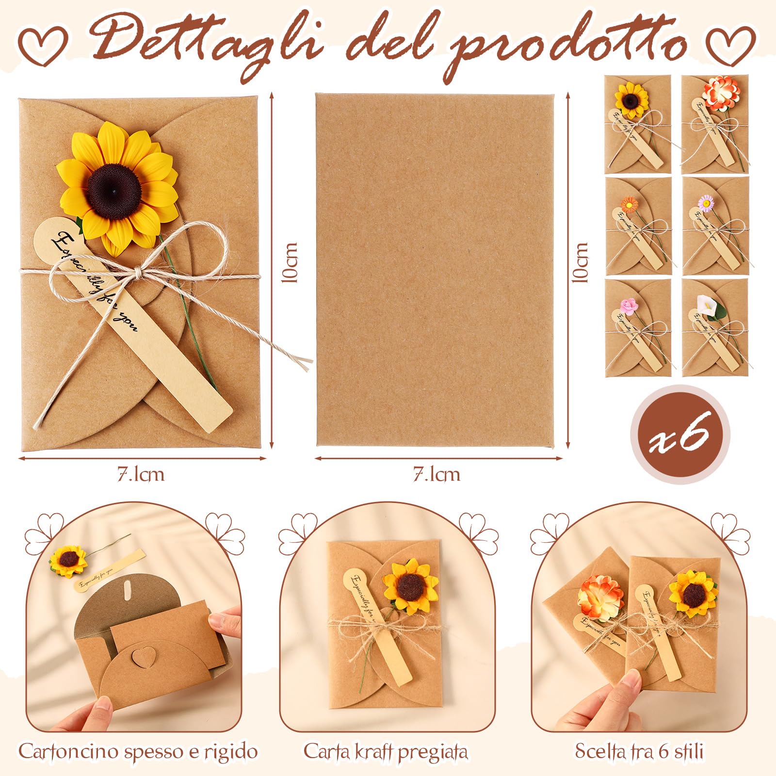 Jetec 6 Sets Regalo Maestro, 6 Llavero de Agradecimiento en Español, 6 Bolígrafos de Madera, 6 Tarjetas con Flores Artificiales, Regalo Agradecimiento Profesora Primaria para Navidad Jubilación
