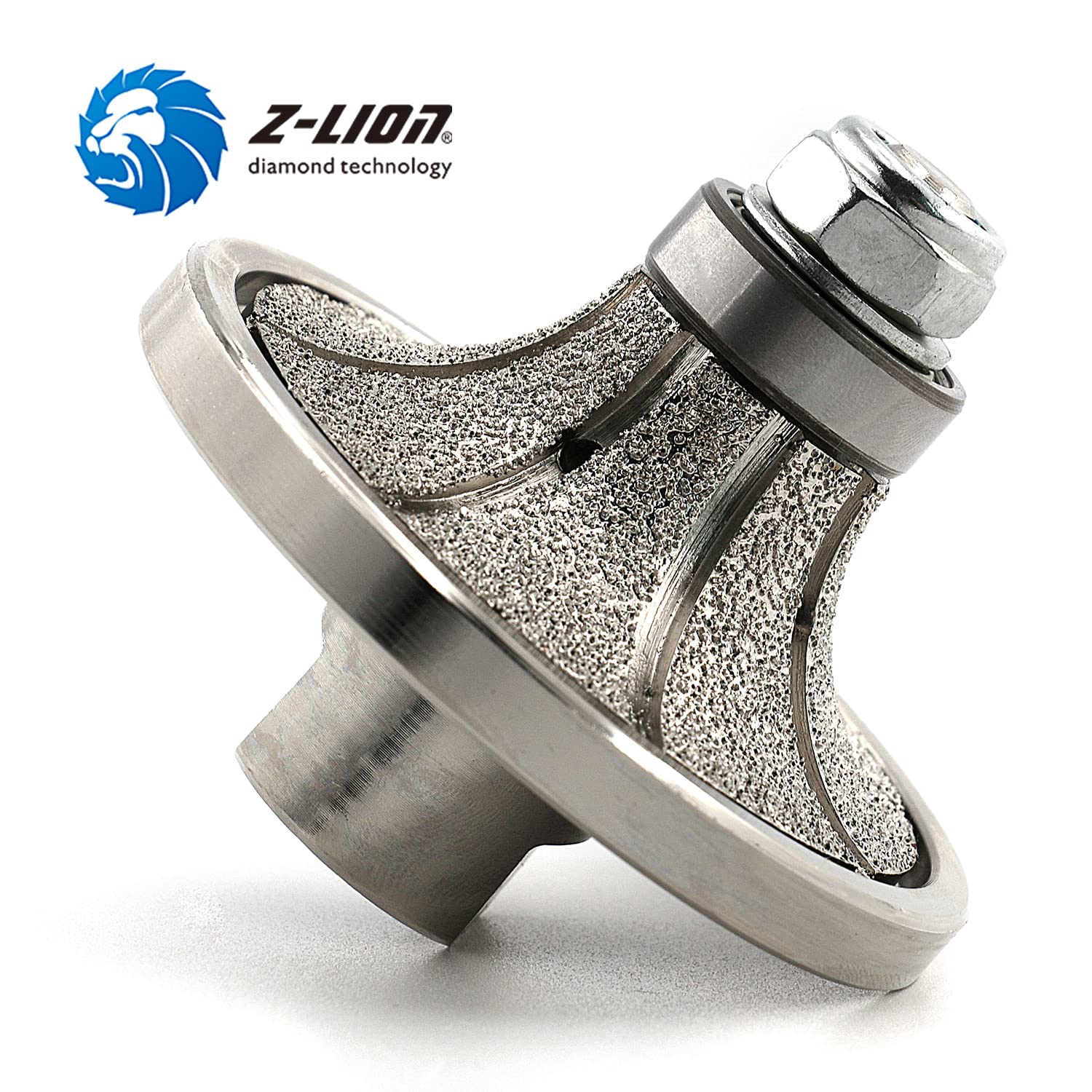 Z-LION B20 3/4" Diamond Hand Profile Wheel Router Bit Half Profiler Wheel for Granite Concrete Marble Edge with 5/8"-11 Thread