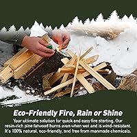 Vista 6 de Double Tree Fatwood - Barras de inicio de fuego, rica en resina orgánica, de alta calidad, para estufas de leña, chimeneas, fogatas, hogueras,