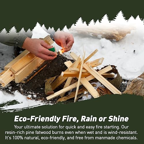 Miniatura 6 de Double Tree Fatwood - Barras de inicio de fuego, rica en resina orgánica, de alta calidad, para estufas de leña, chimeneas, fogatas, hogueras, no