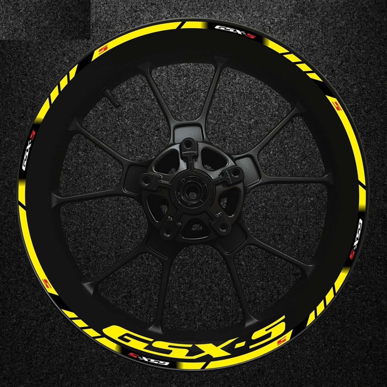 Dtsgcx Color9 Motorcycle Rim Decal Decorative Hub Reflective Sticker For Suzuki Gsx-S Gsx-S750 Gsxs1000 750 1000 600 2022(Color9)