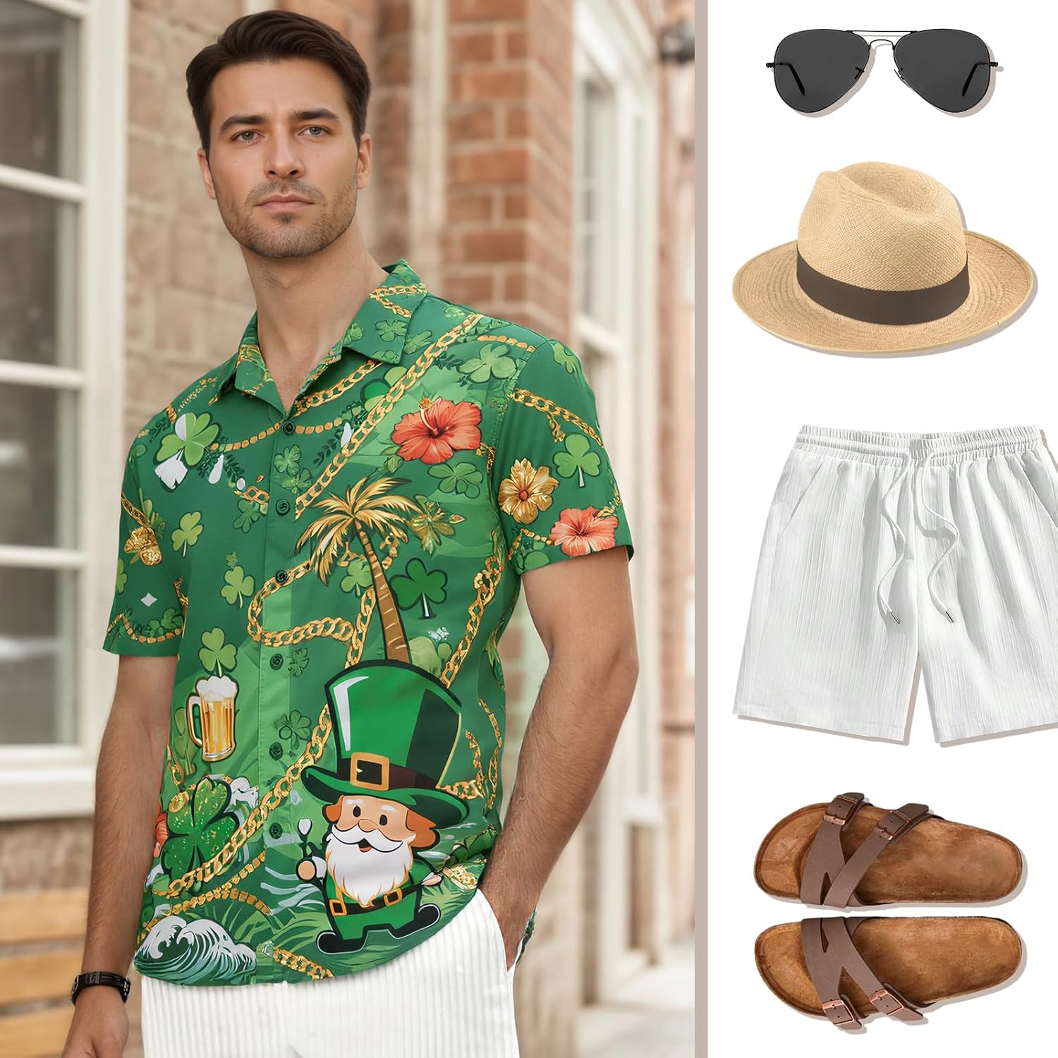 Hawaiian Shirt for Men Short Sleeve Funny Print Shirt Tropical Beach Aloha Shirt for Summer Vacation Party Casual Friday - Image 2