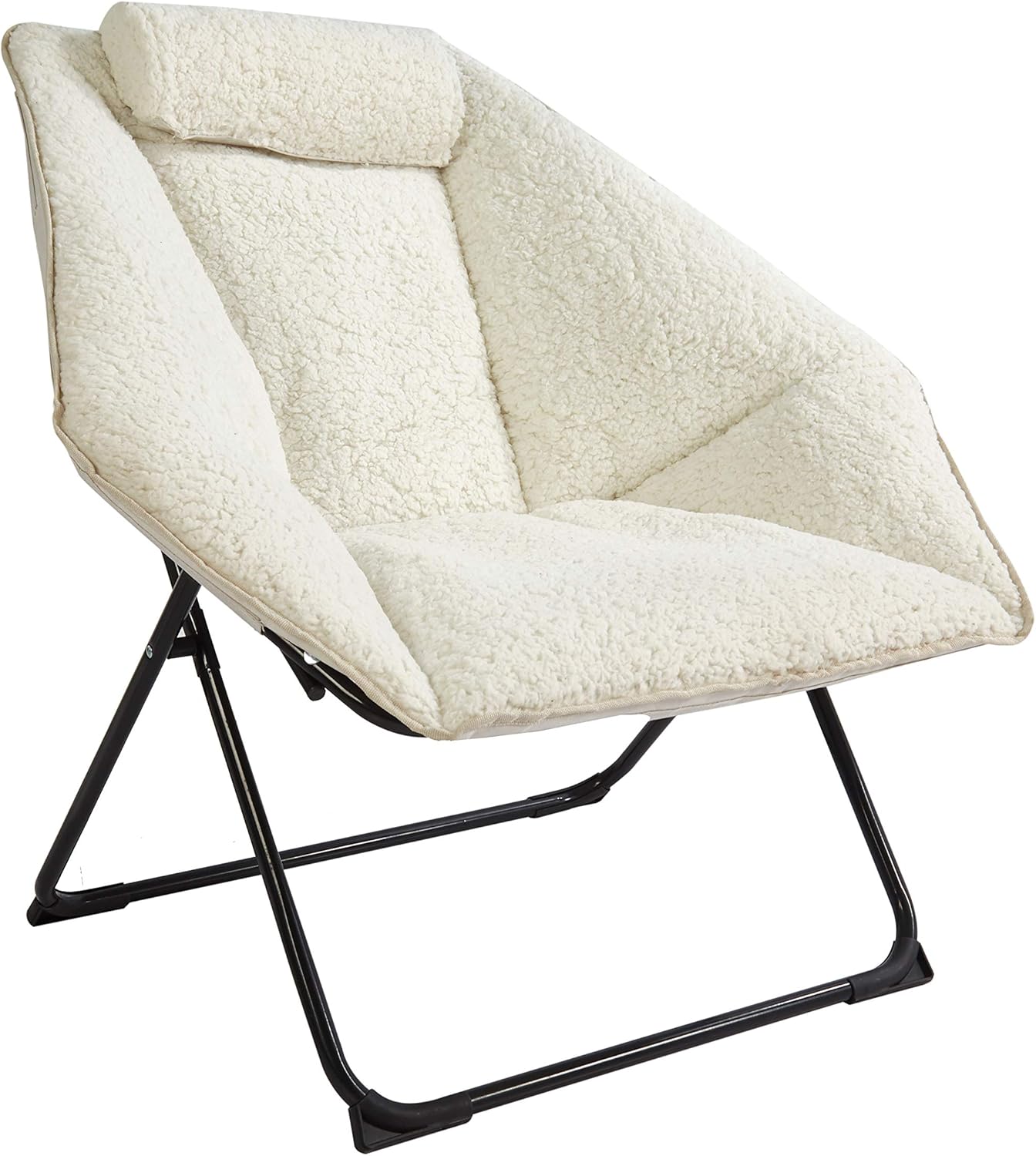 Urban Lifestyle Sherpa Hex Foldable Saucer™ Chair, Off