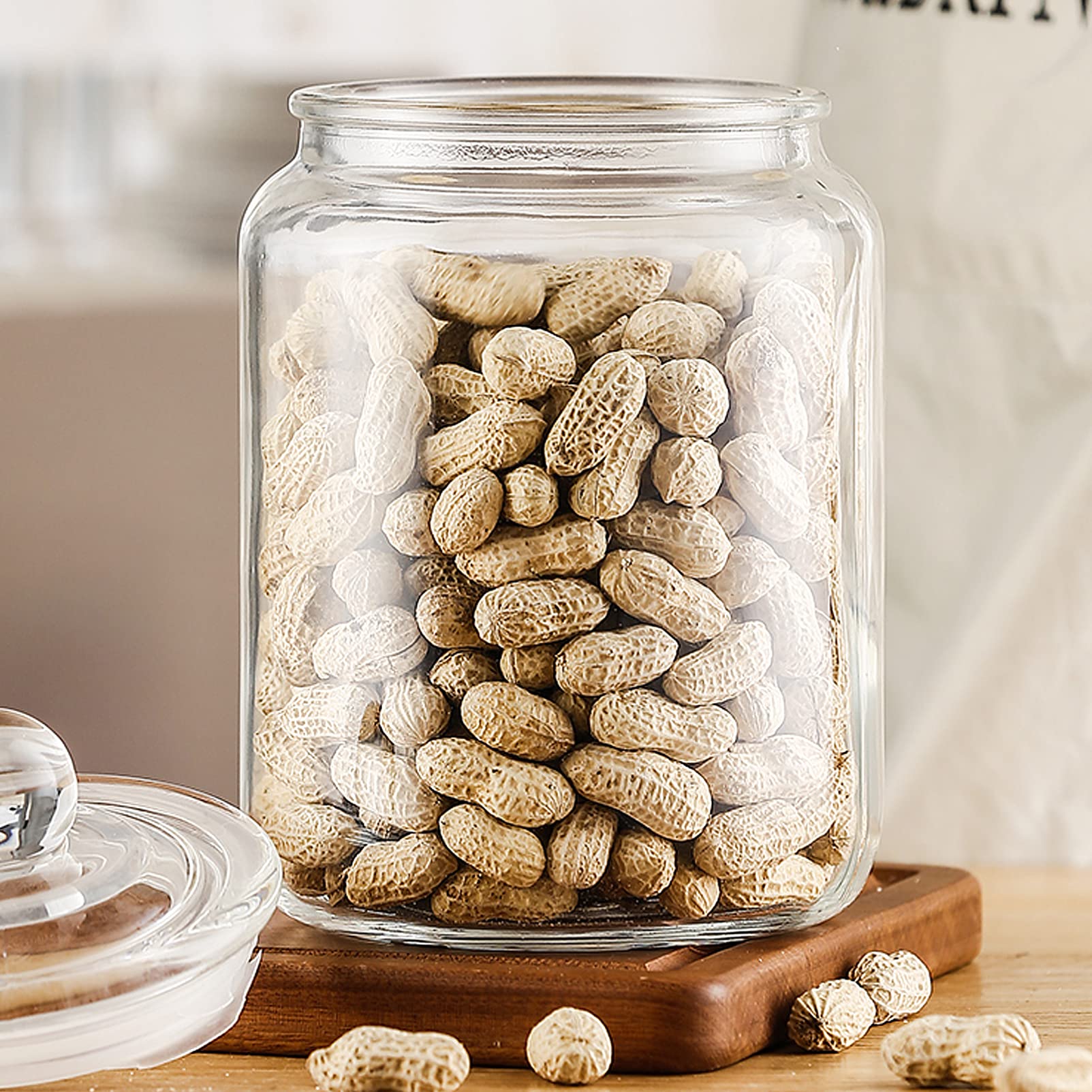 MAGICLULU 3l Glas Vorratsdose Deckel Luftdichter Behälter Für Trockenfrüchte Kaffeebohnen Honig