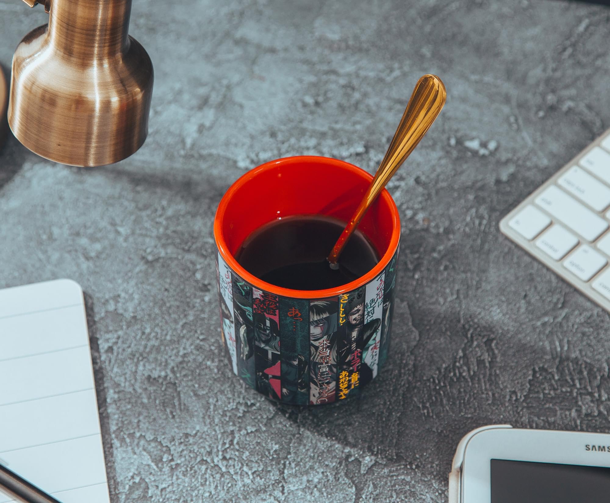 Silver Buffalo Junji Ito Panel Poster asiatischer Stil Keramik-Teetasse | Traditionelle japanisch inspirierte Tasse ohne Griff | Fassungsvermögen: 266 ml