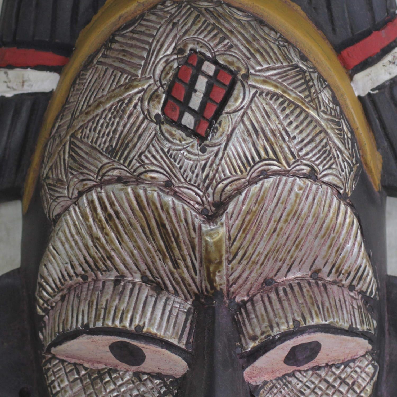 NOVICA Decorative Ghanaian Large Sese Wood Mask, Metallic 'Necessary Wisdom'