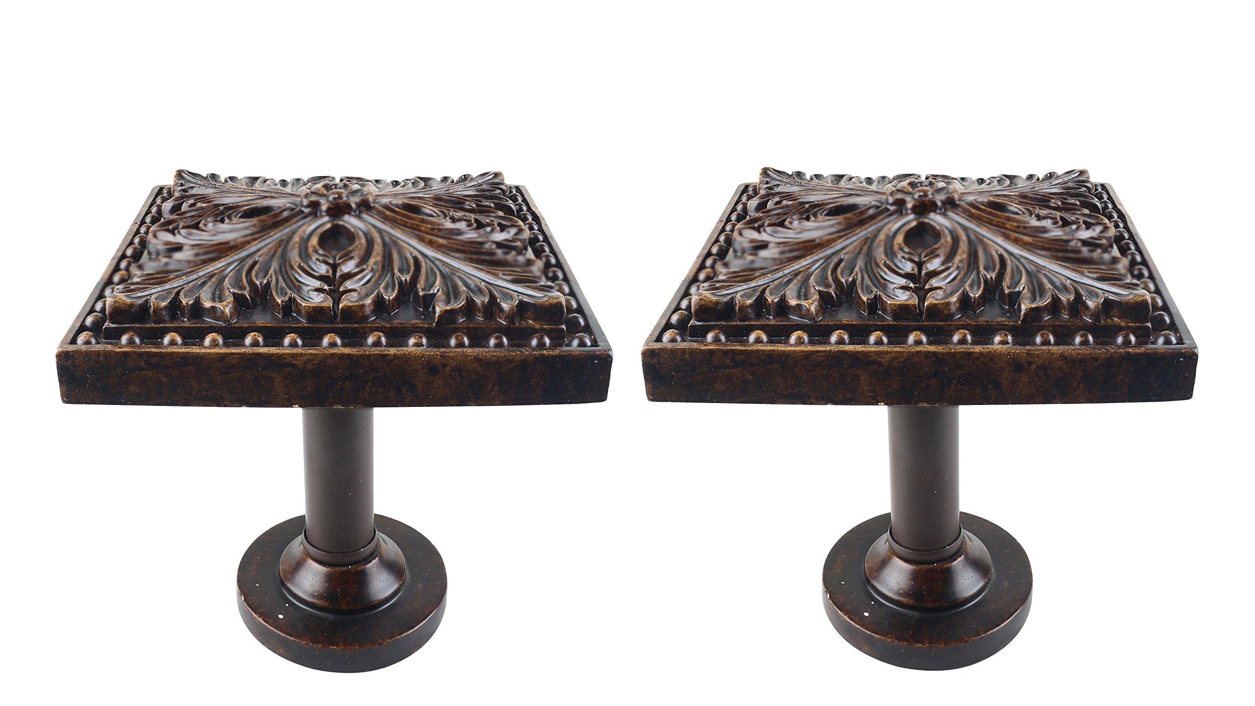 Urbanest Set of 2 Large Elmore Drapery Medallion Holdback, Mahogany