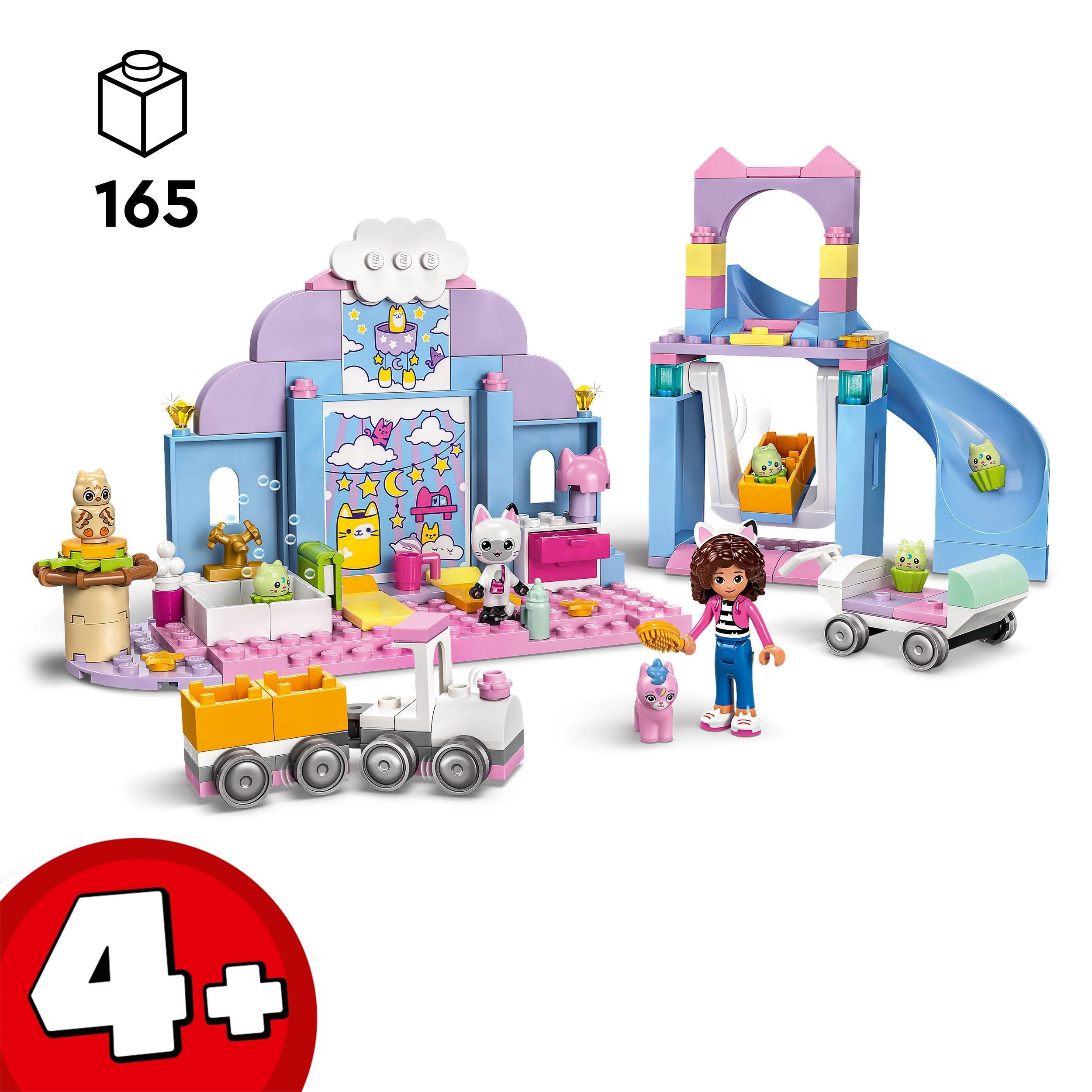 LEGO Koci domek Gabi Kiciklubik Uszko Gabi, zabawki do odgrywania ról dla dziewczynek i chłopców 4+, zabawka dla dziecka ze zjeżdżalnią i figurkami, pomysł na prezent dla 4-latki, 10796