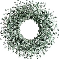 Egolot 24 Inch Boxwood Greenery Wreath for Front Door - Soft Touch Leaves, Year-Round Indoor Outdoor Wedding Decor