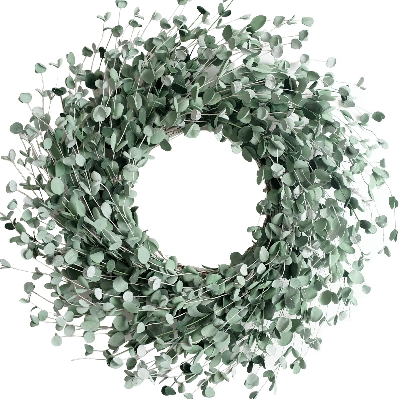 24 Inch Everyday Greenery Boxwood Wreath for Front Door, Soft Touch Green Mini Leaves Wreath for Indoor and Outdoor, Romantic Green Wreath for Wedding Decor