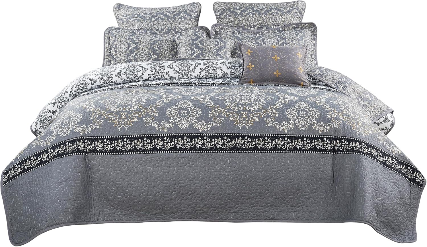 Mystic Modern & Contemporary Damask Coverlet Set