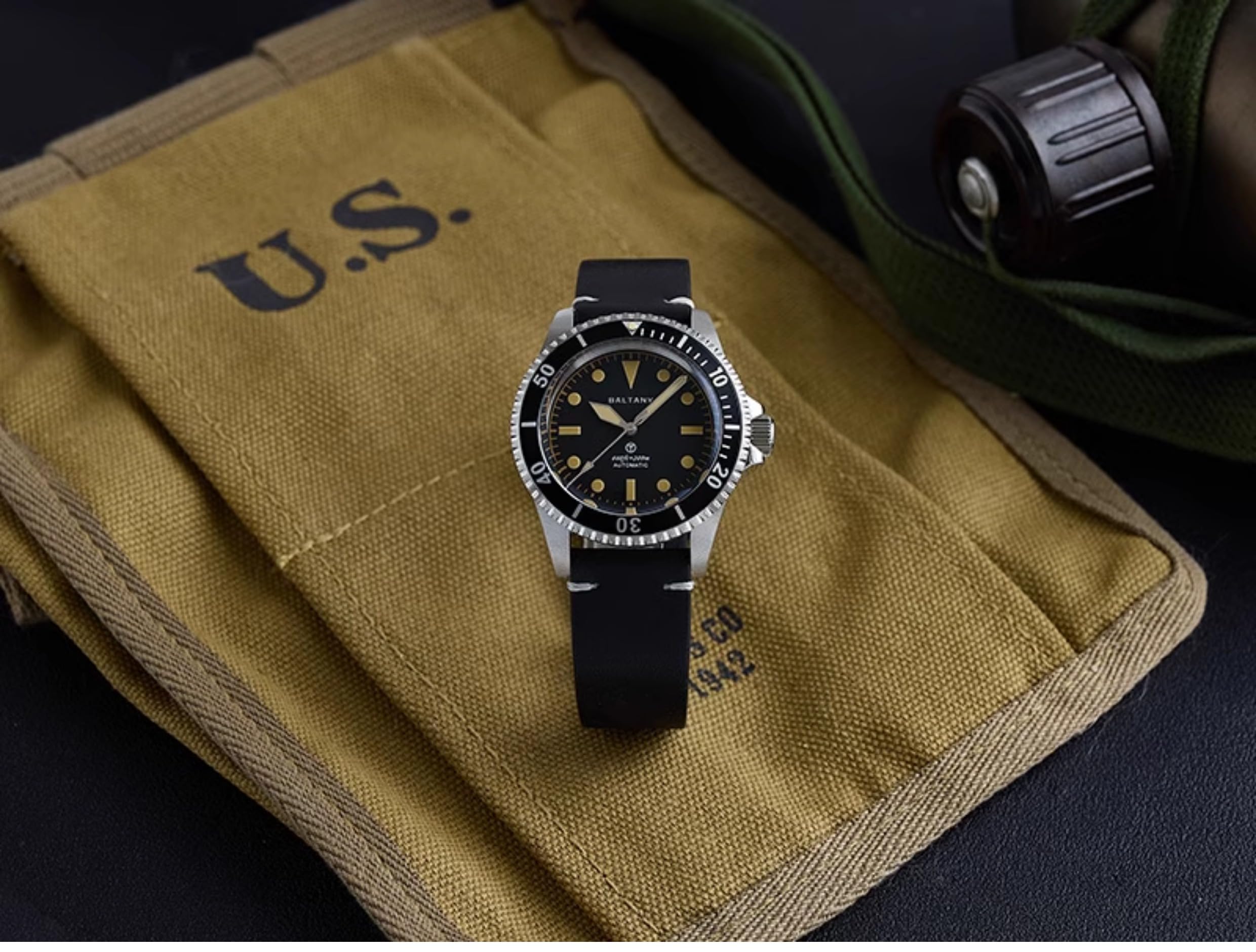 Baltany 39 mm S3075 NH38 automatyczny męski zegarek nurkowy 200 m wodoodporny vintage mechaniczny zegarek sportowy