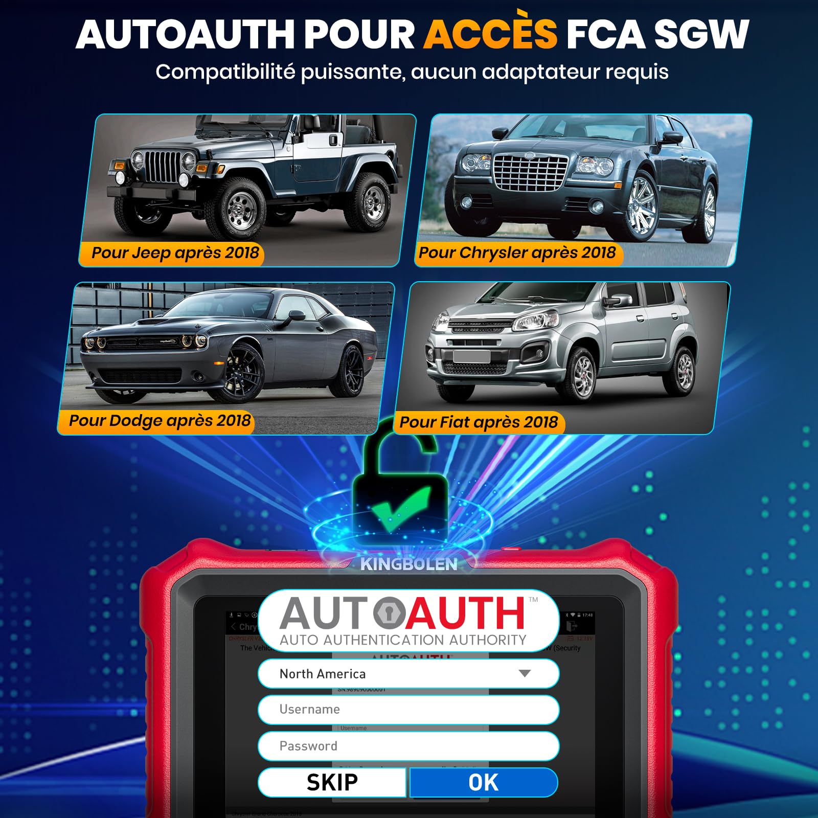 KINGBOLEN K8 Elite Valise Diagnostic Auto, OBD2 Diagnostic Français pour système Complet avec 42+ Réinitialisations, Codes ECU, Contrôle Bidirectionnel, CANFD＆DOIP, Mise à Jour Gratuite à Vie