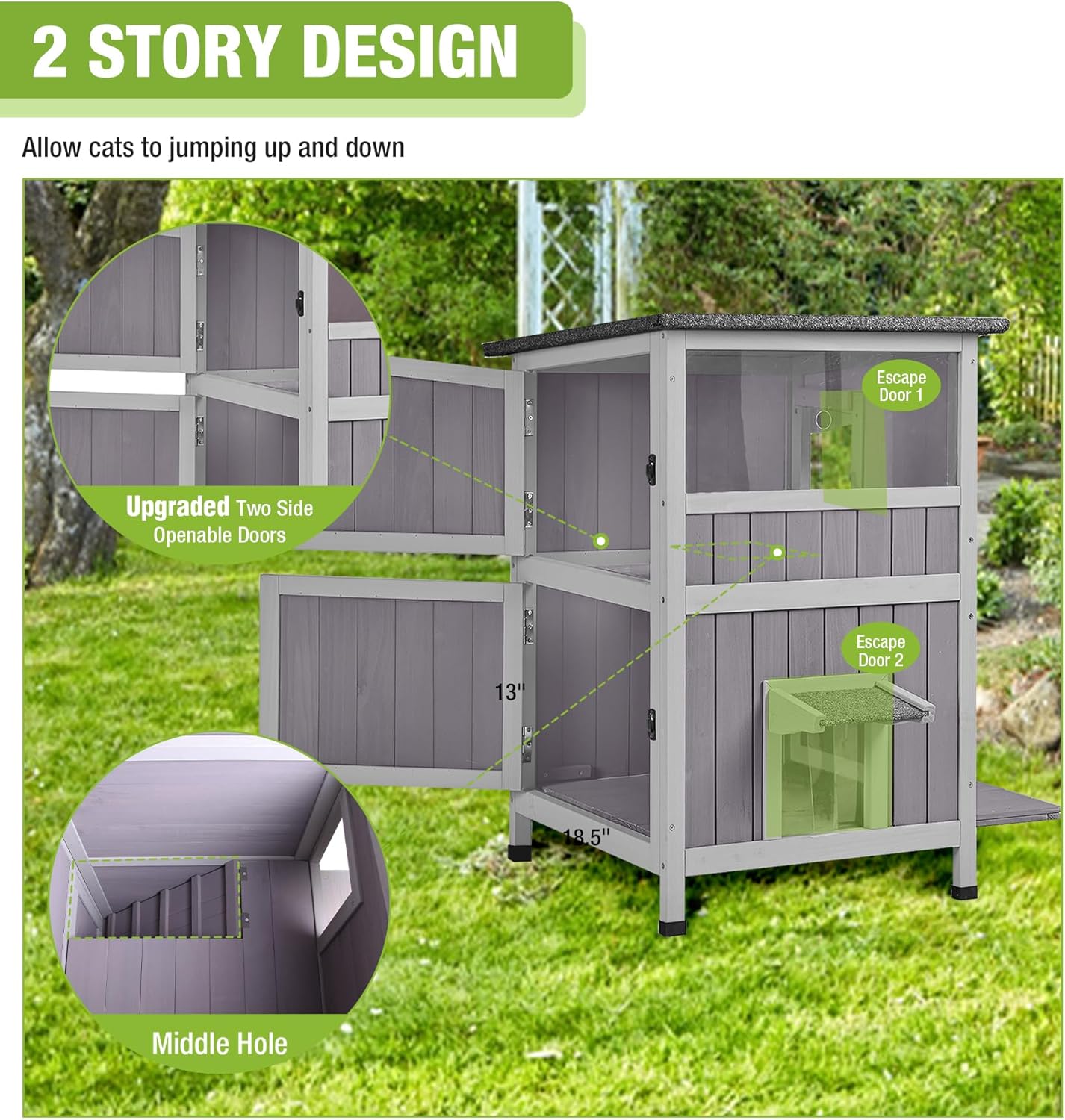 Top Pick for Outdoor Felines: GUTINNEEN Weatherproof 2-Story Cat House Review