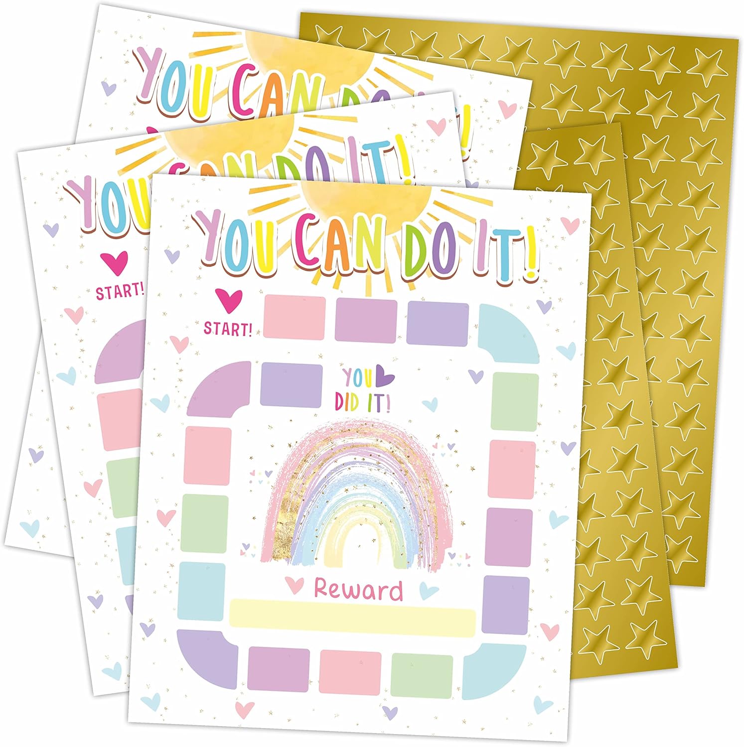 Reward Chart Set Rainbow Theme 10 Charts with 216