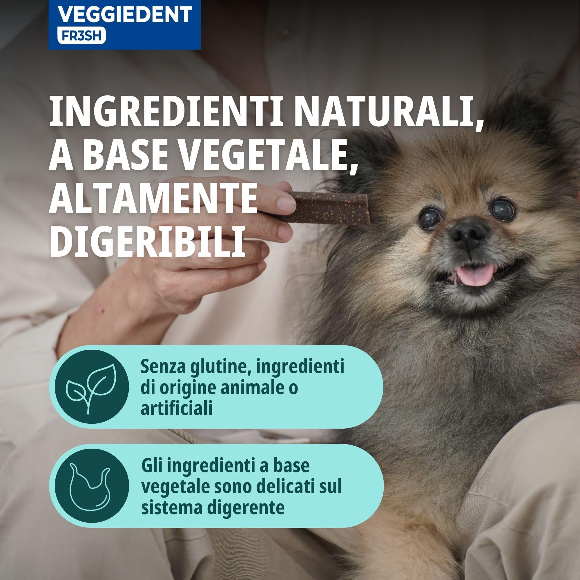 Virbac VeggieDent 15 strisce XS < 5 kg | 120 g | Strisce da masticare per cani di piccola taglia fino a 5 kg | Spuntino vegetariano per controllare placca dentale e placca | Una striscia da masticare