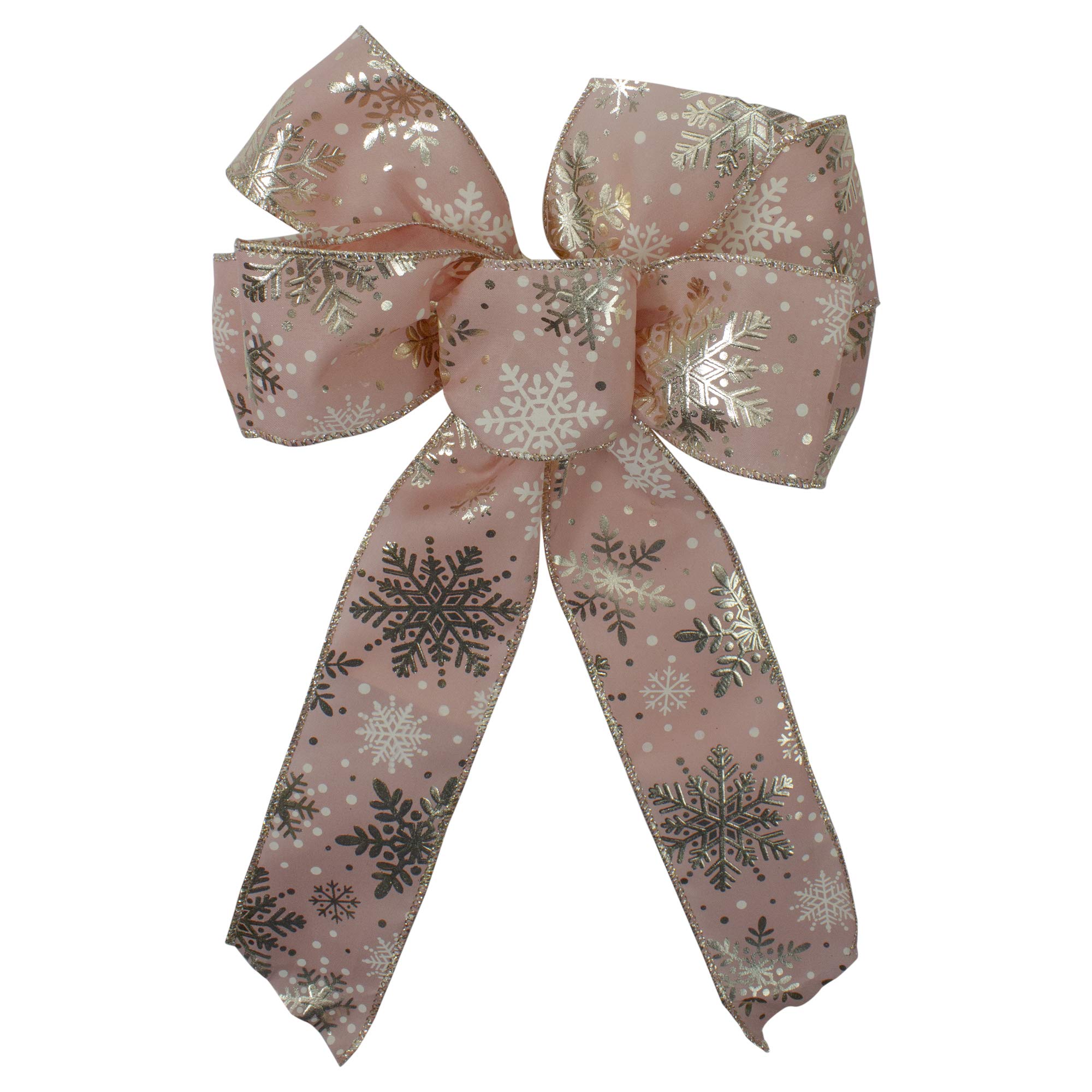 Northlight Snowflake 6 Loop Christmas Bow Decoration, Pink