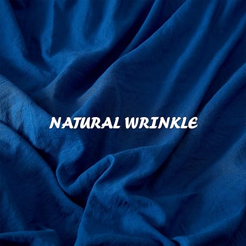 Miniatura 8 de NexHome Juego de funda de edredón tamaño king, azul oscuro, microfibra doble cepillado, cierre de botón y lazos de esquina, transpirable y suave, 3