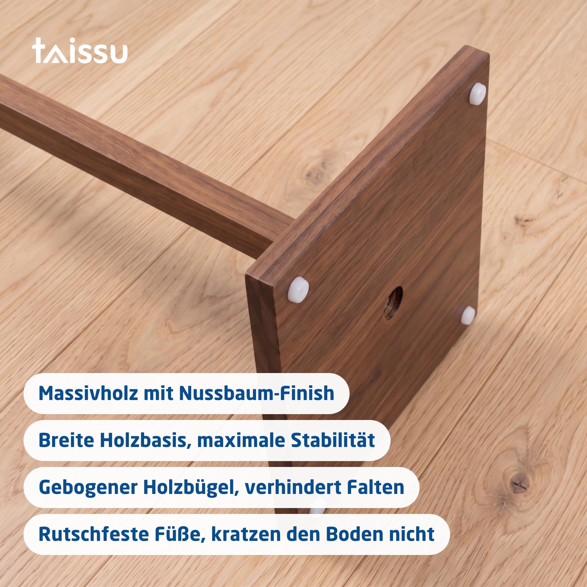 Herrendiener Mod. VAREN - Verchromte und Holzoberfläche - Mit oberer Kleiderstange und Hosenstange - 47 x 35 x 111 cm - Edelstahl und Holz - Herrendiener für das Schlafzimmer