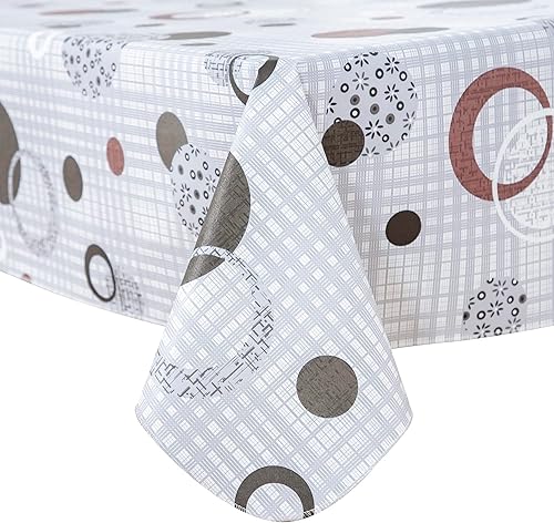 Mantel cuadrado de 54 x 54 pulgadas, mantel de vinilo con reverso de franela para mesas cuadradas, cubierta de mesa de picnic de plástico a prueba