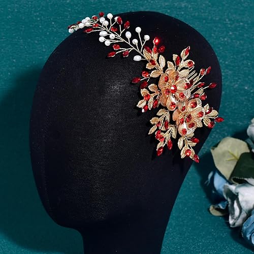Miniatura 10 de Peine de pelo de boda para novias, diadema de boda, diadema de boda con peine para el cabello