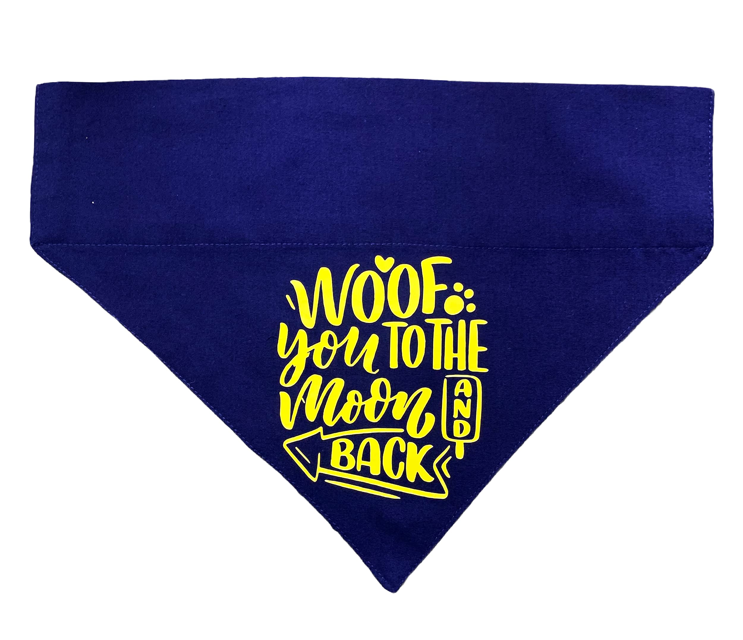 Woof You to The Moon and Back Dog Bandana/Dog Accessory by For The Fur Kids (Blue) (B09BK4D61Q) Amazon Price History, Amazon Price Tracker