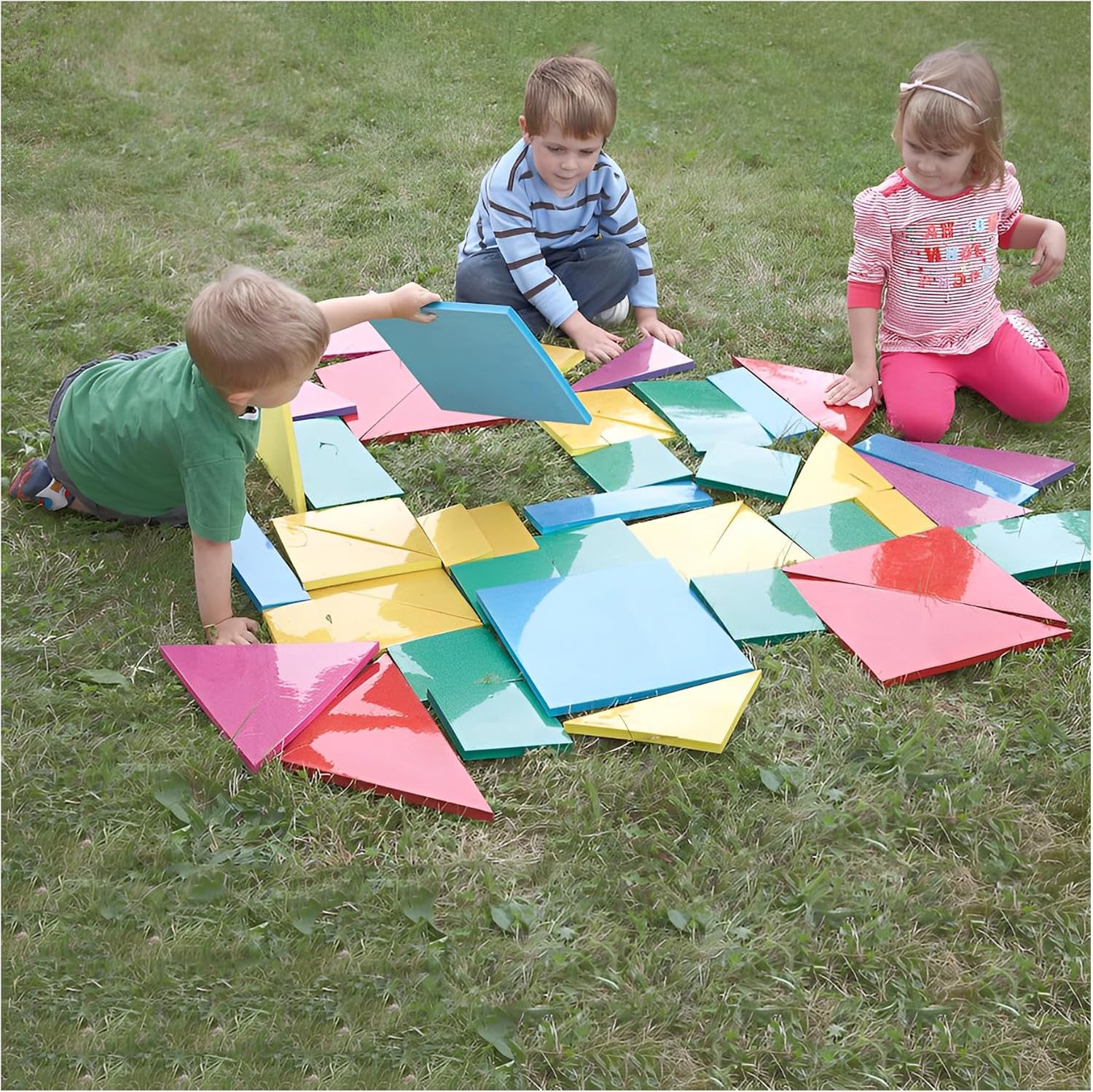 Giant Glitter Mosaic Shapes 45pk. Art Craft Kit for Kid, Teen, Adult in Multicolor