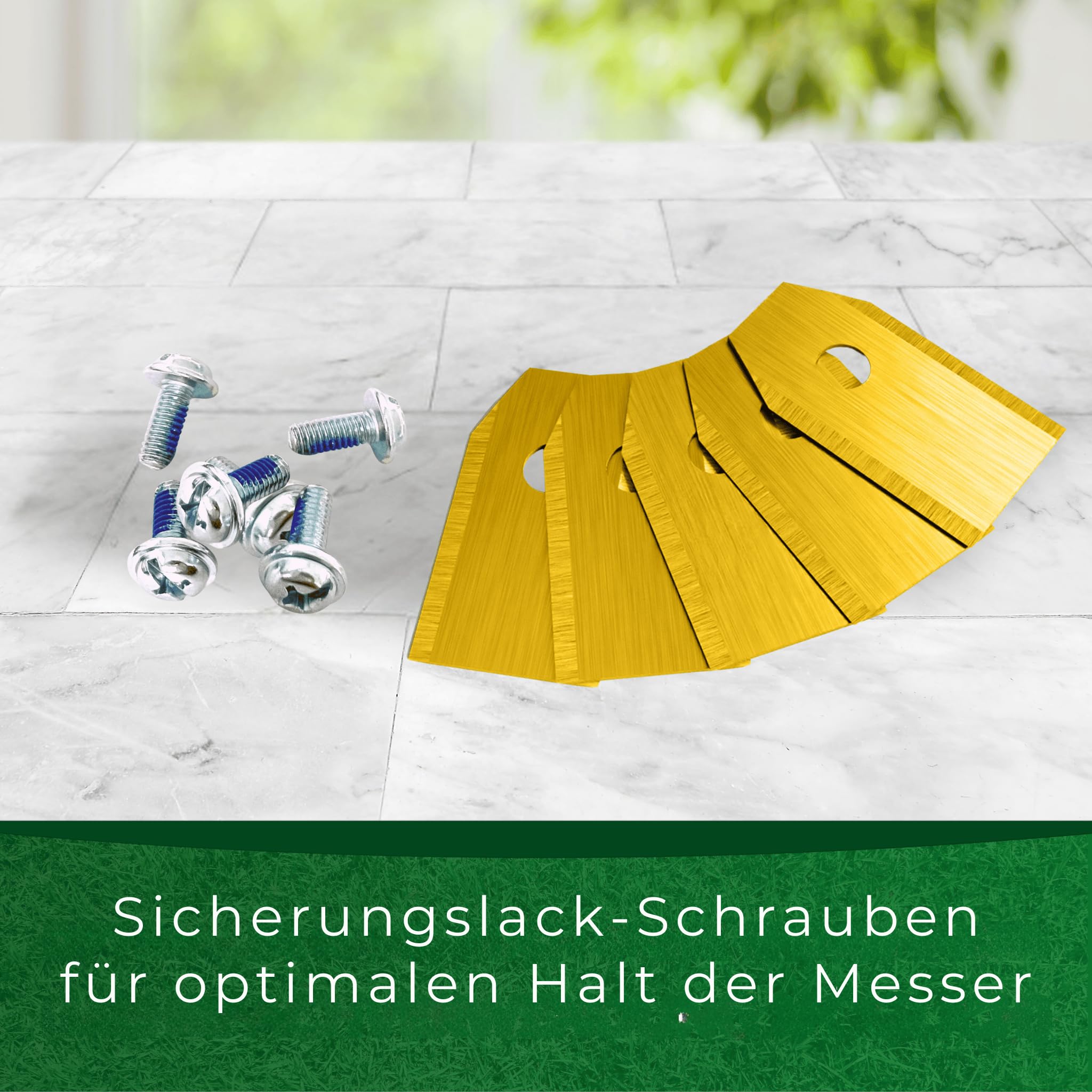 Lames EcoVacs Remplacement G Greengrass Tools - 12 Lames Titane Pour Robots EcoVacs - Acier Inoxydable Renforcé - Certifié DIN EN 50636 Rechange Lames Tondeuse Robot